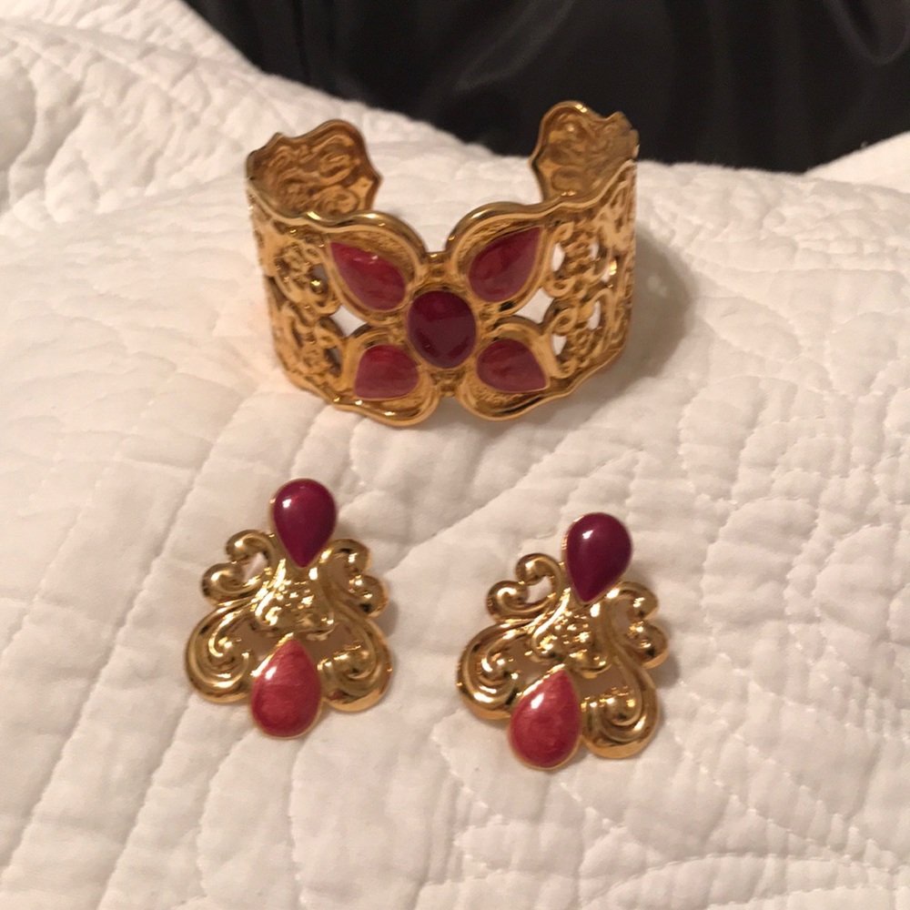 Bracket and earrings